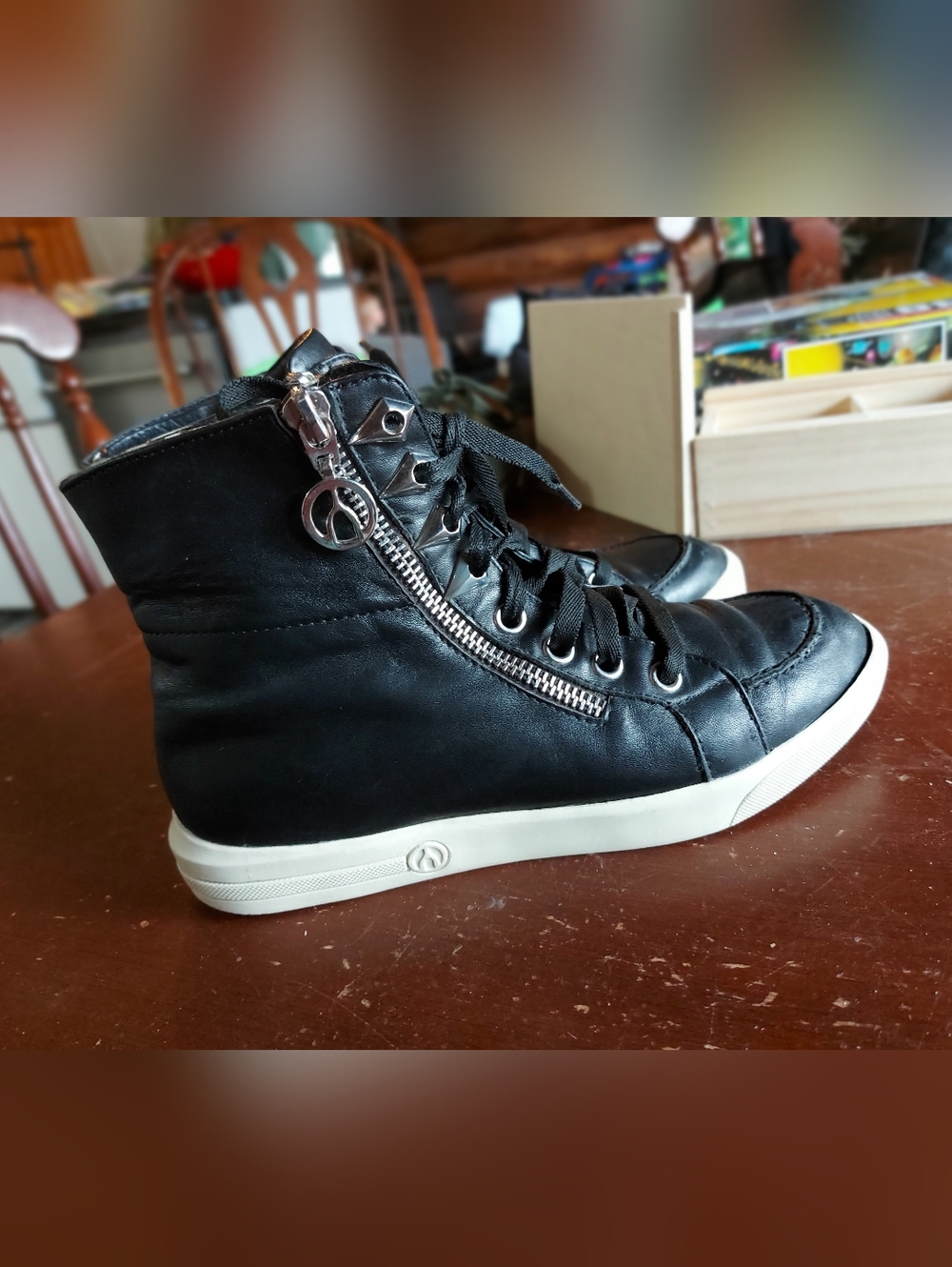 Wishbone Leather High-Top Sneakers